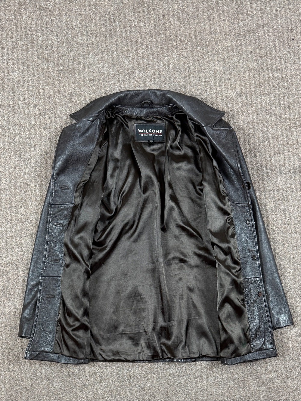 Vintage Wilsons Brown Leather Button Front Blazer Jacket Women’s Large Y2K 90s - Picture 4 of 10